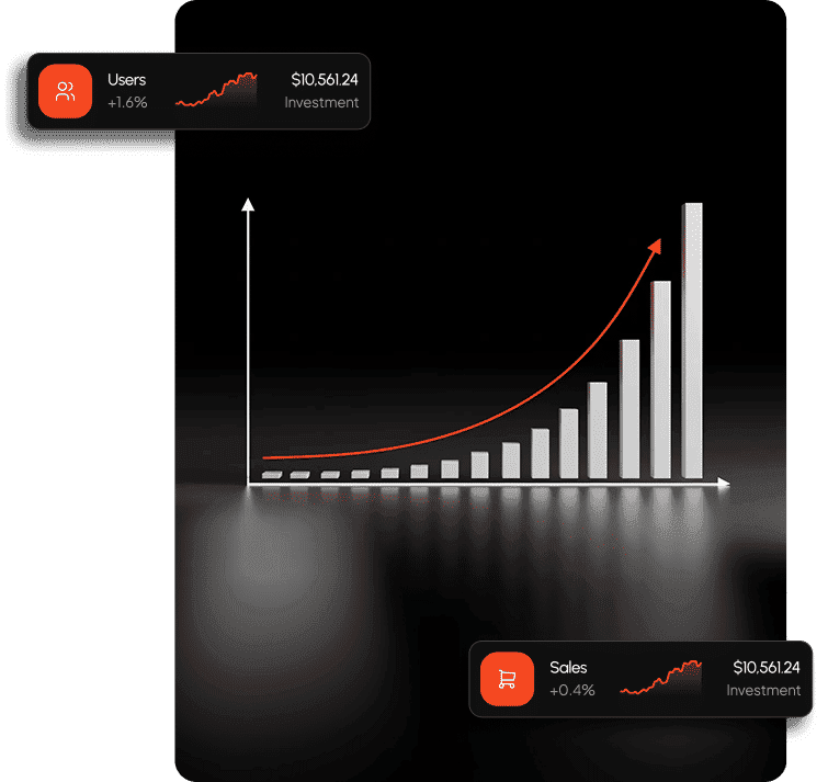 Mobile development growth statistics chart illustration