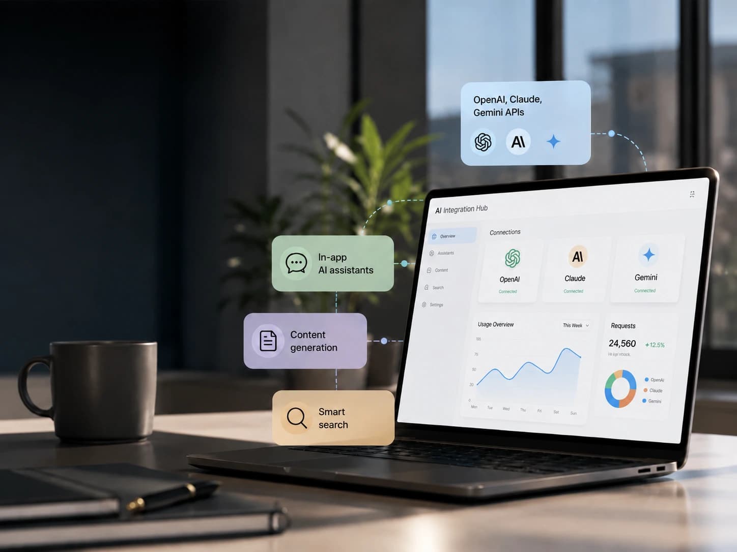 LLM Integration illustration for AI-native mobile app development