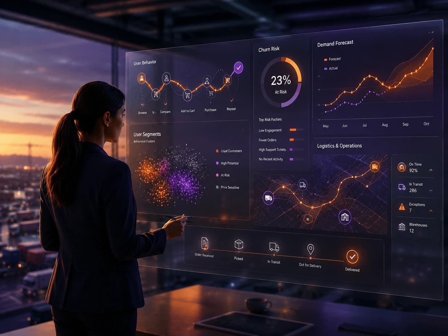 Predictive Analytics illustration for AI-native mobile app development
