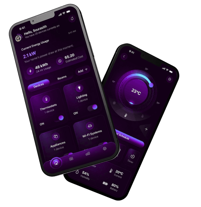 iPhone mockup showing mobile app case study screens