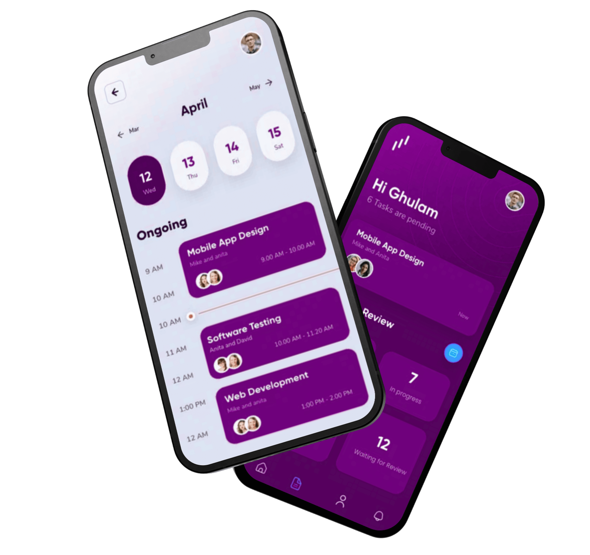 Mobile app mockup for custom mobile app development hero