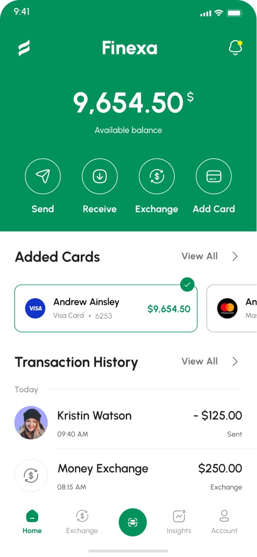 Finexa design — dashboard
