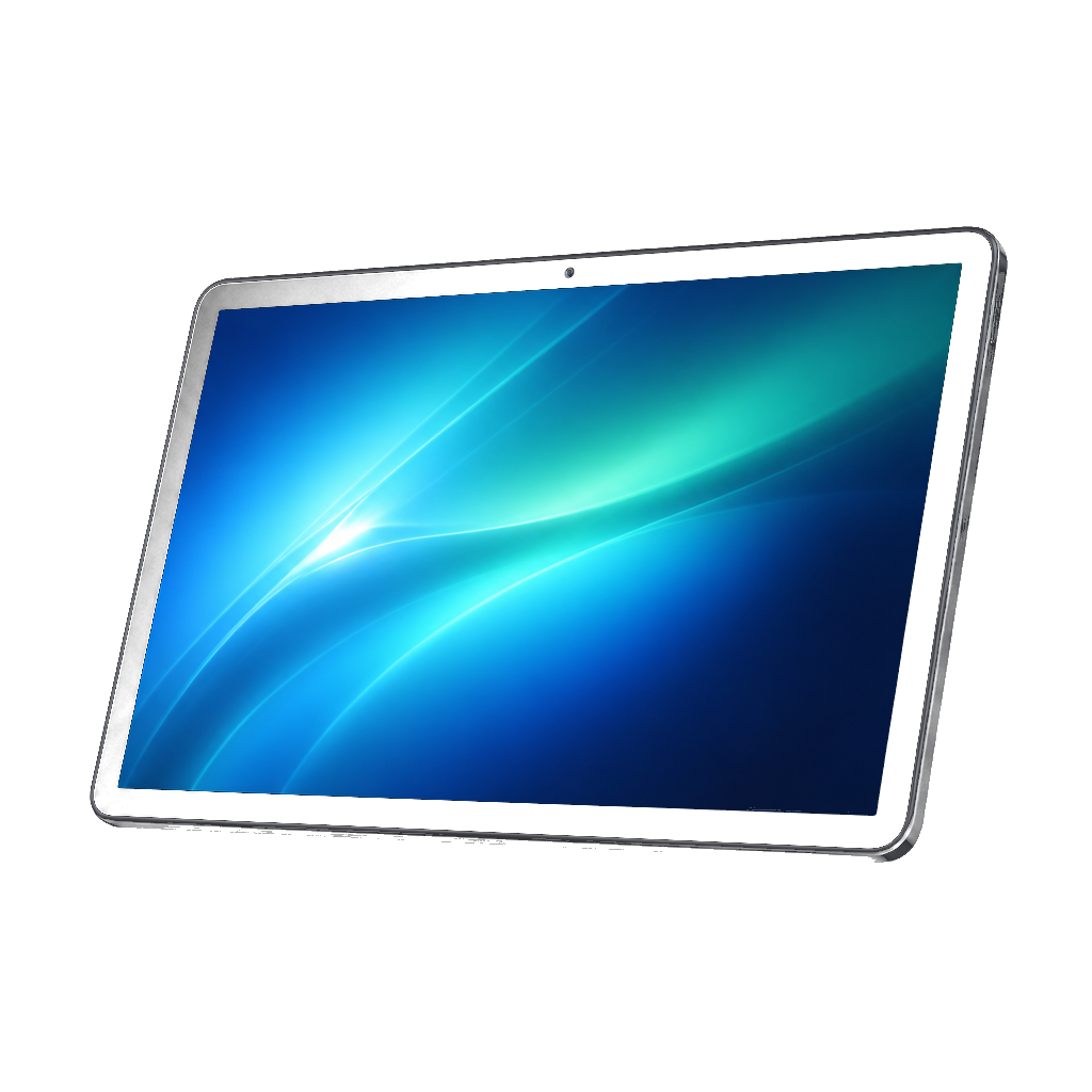 Android tablet with glowing screen