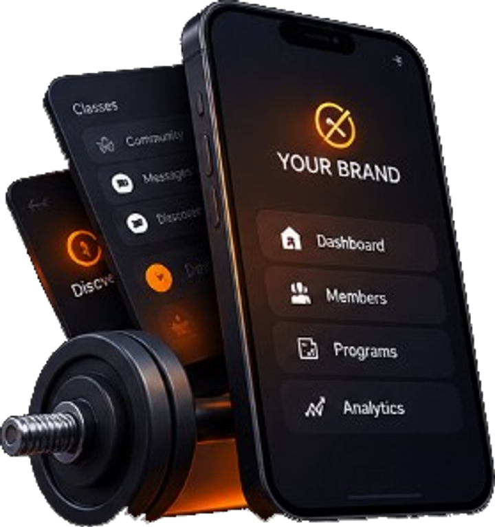 Custom fitness app with dumbbell icon